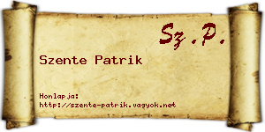 Szente Patrik névjegykártya