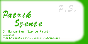 patrik szente business card